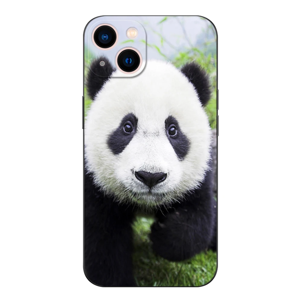 Черный чехол из ТПУ для Samsung Galaxy A03 SM-A035 Core A03S A13 A23 LTE A33 A53 A73 4G 5G Cute Panda Chinese