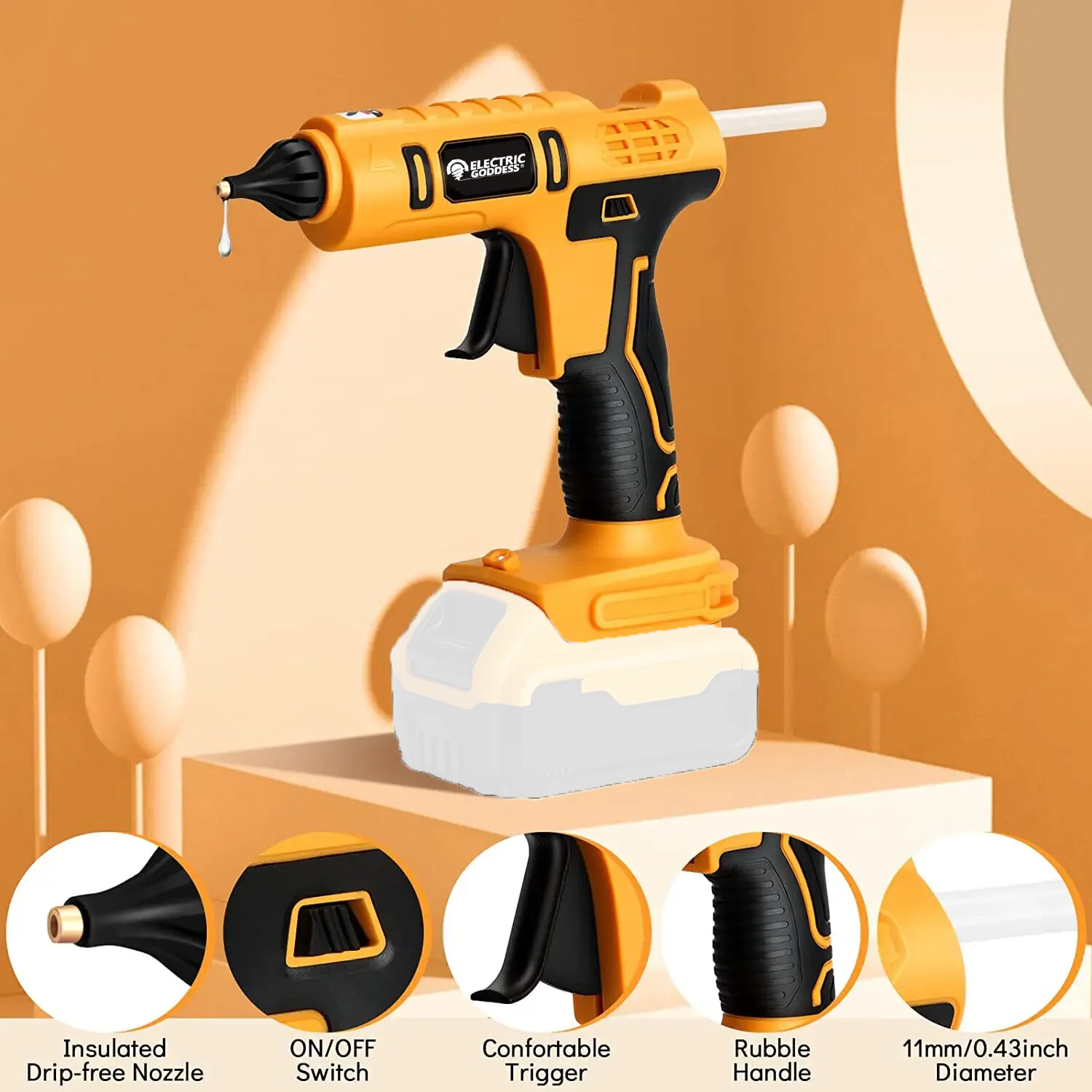 Электрический богиня беспроводной электрический ручной термоклеевой пистолет