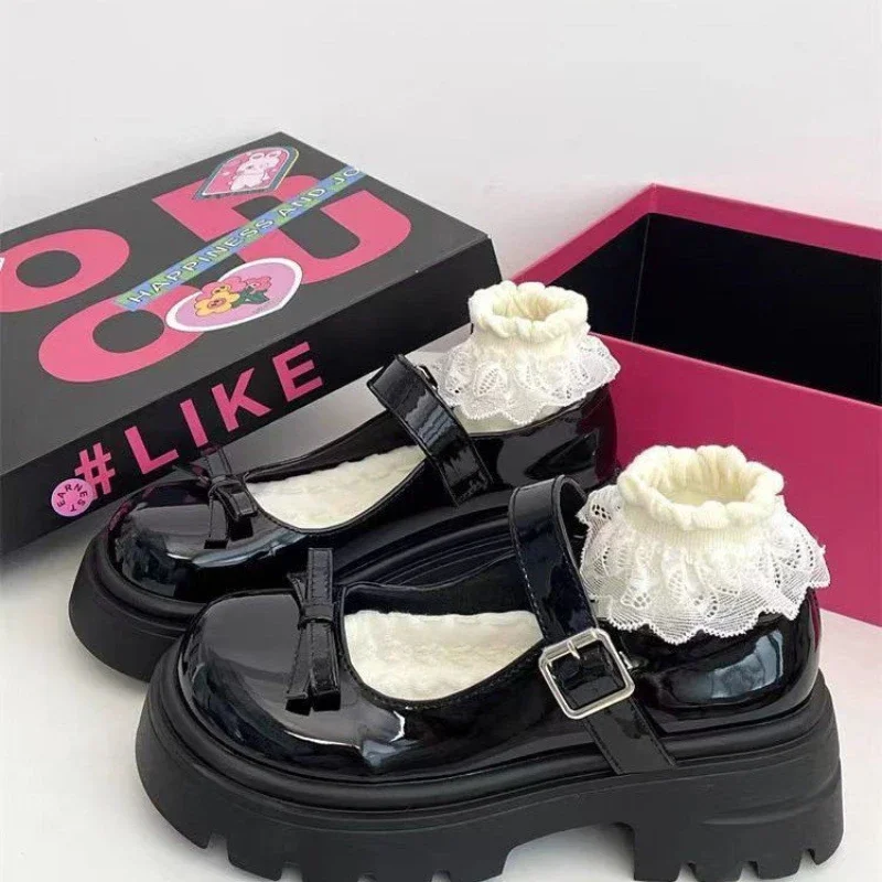 Женские туфли-лодочки с застежкой Туфли Мэри Джейн круглым носком и