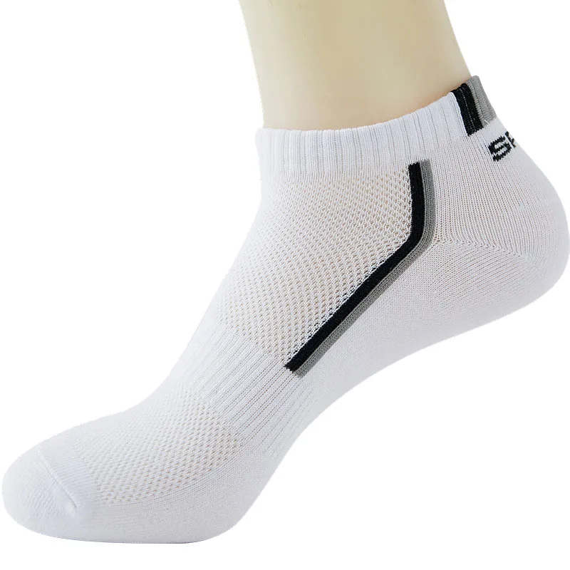 5 Pair Men's Socks Breathable Cotton Sport Ankle Socks Mesh Casual Athletic Summer Thin Short Sokken Size 38-45