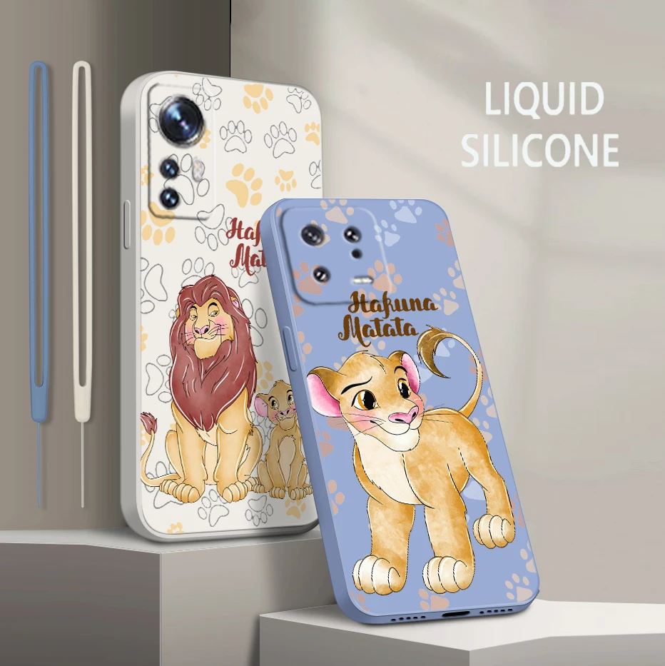 

The Lion King Cool For Xiaomi Mi 13 12 12T 11 11T 10 10T 9 9SE Lite Pro Ultra A3 Liquid Rope Silicone Phone Case Coque Capa