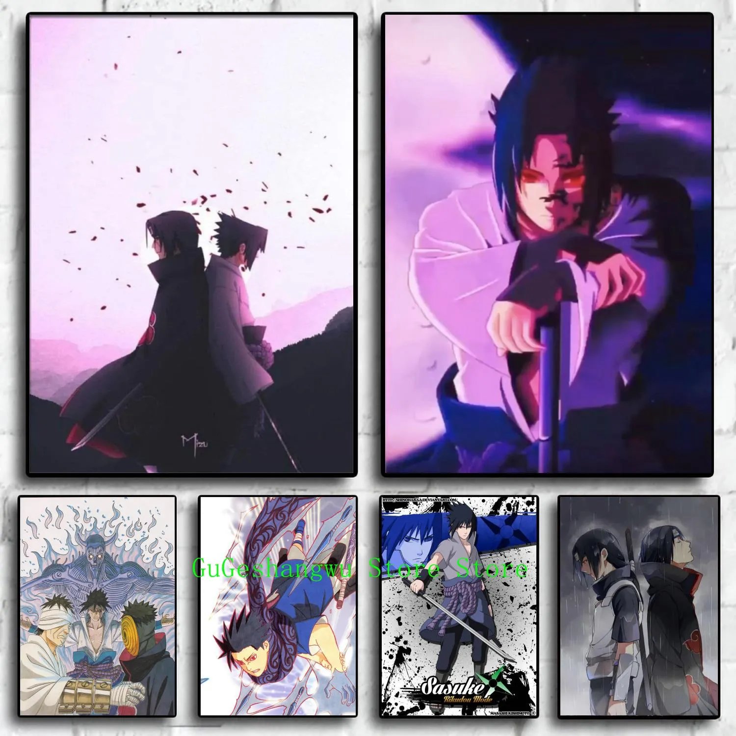 

Uchiha sasuke Манга Мультфильм холст художественный плакат и Настенная картина печать современная семья Спальня Декор плакаты