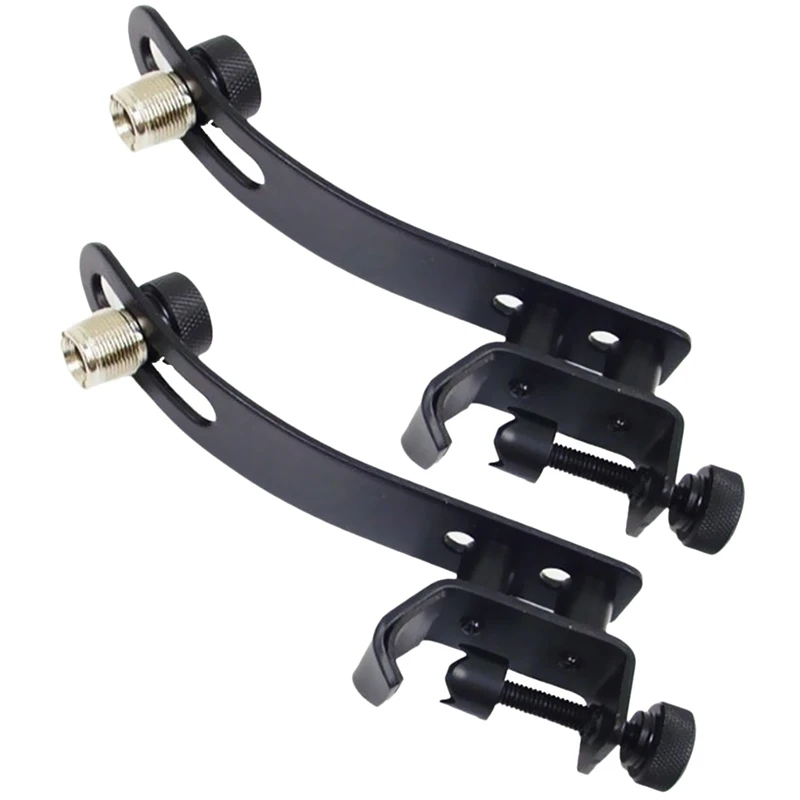

2Pcs Universal Adjustable Drum Microphone Clips Metal Drum Microphone Mount Holder