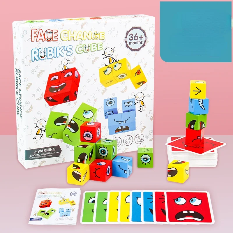 

Face-changing Rubik's Cube Building Blocks Children's Educational Toys Parent-child Interactive Game Concentration Training Toys