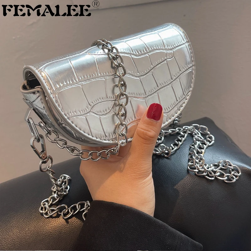 

Маленькие дамские сумочки из искусственной кожи с узором из камней, 2022, сумки на плечо, модные женские сумочки под крокодила, клатч, Дизайнер...