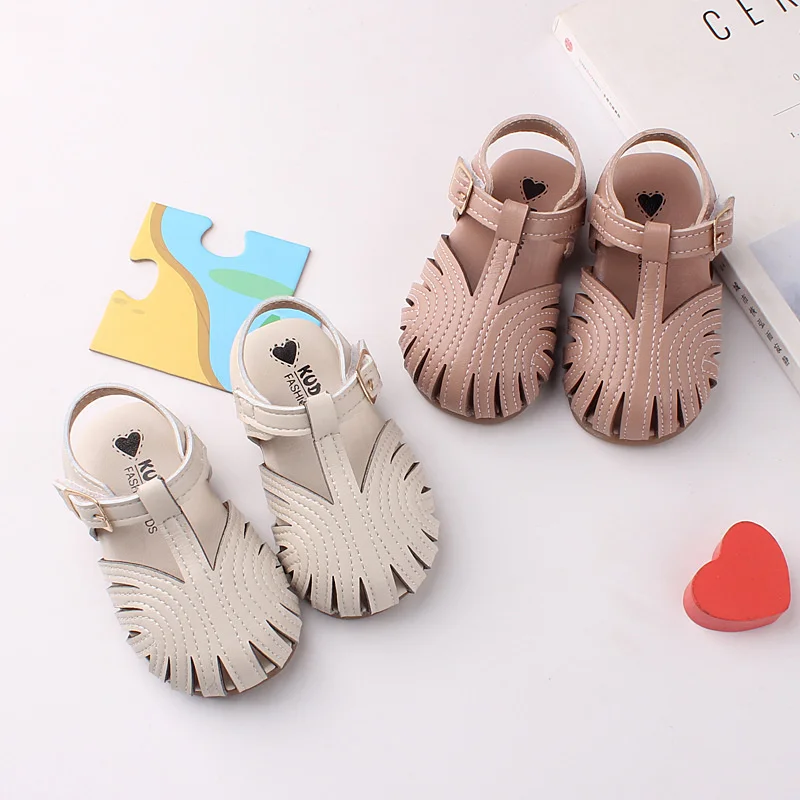 

New Sandals for Baby Girls Summer Cute Cut-Outs Breathable Toddlers Shoes Soft Non-slip Round Toe First Walkers Beach Sandals