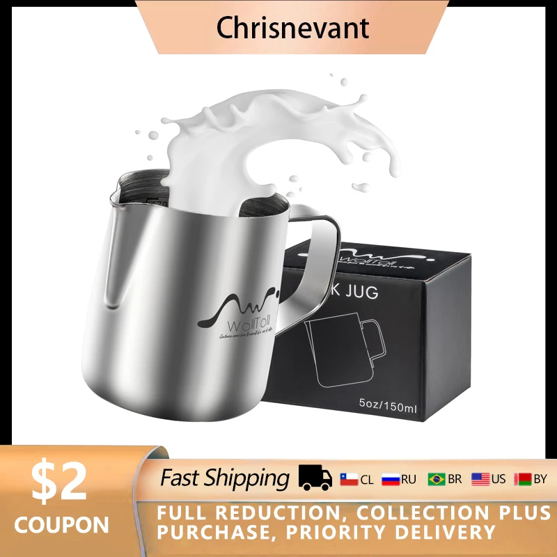 

Milk Frothing Pitcher Stainless Steel Frothing Pitcher Espresso Coffee Barista Craft Latte Cappuccino Milk Creamer Frother Jug