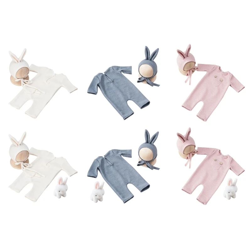 

Baby Photo-Shooting Props Rabbit Costume Set Romper & Hat Newborn Photo Props Photography Clothes Set Pilling Wholesale