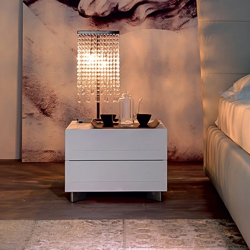 

french gold Stainless steel leg nightstand luxury natural marble bedside table cabinet