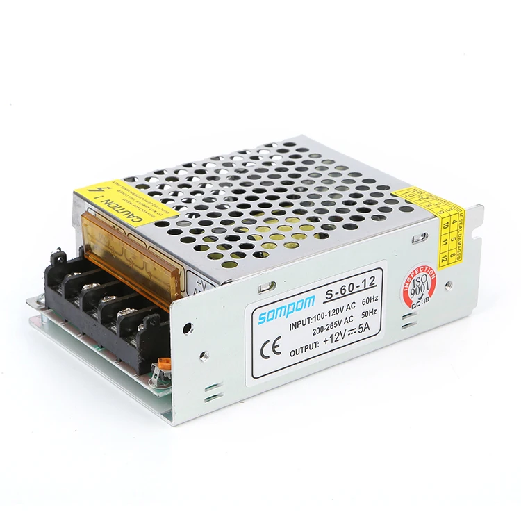

LED Switching Power Supply S-60-12(Small Size) Output 5A DC 60W Lighting Transformer Power Adapter