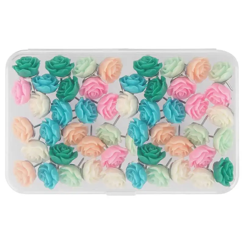 

Decorative Thumb Tacks Rose Shaped Colorful Color Push Pins For Cork Board Cute Thumb Tacks For Office School And Personal Use 6