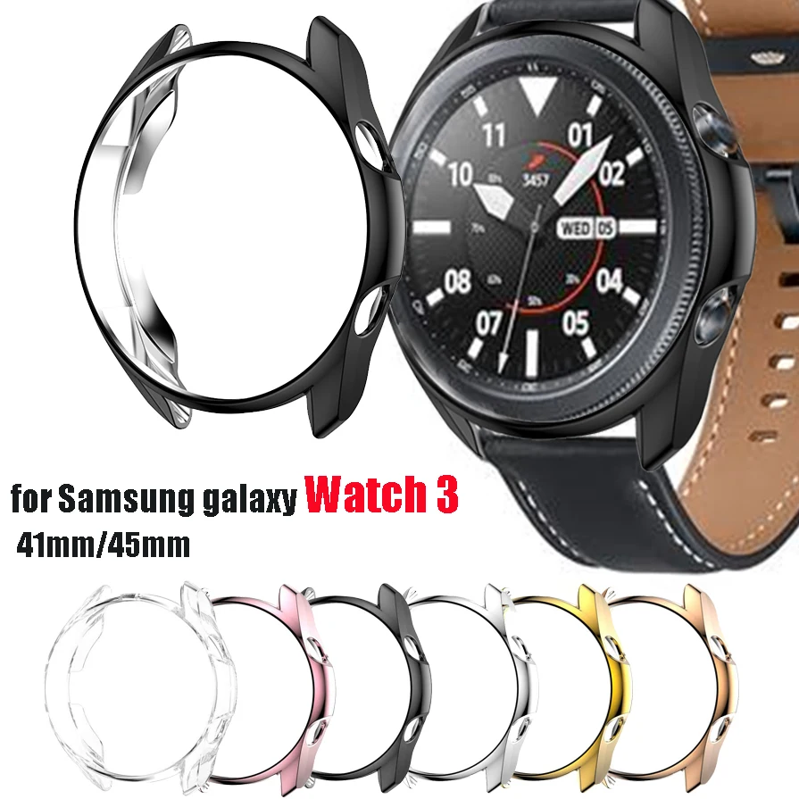 

Shockproof Case for Samsung Galaxy Watch 3 45mm 41mm Watch3 Soft TPU Protective Bumper Cases Hollow Frame Case Watch Accessories
