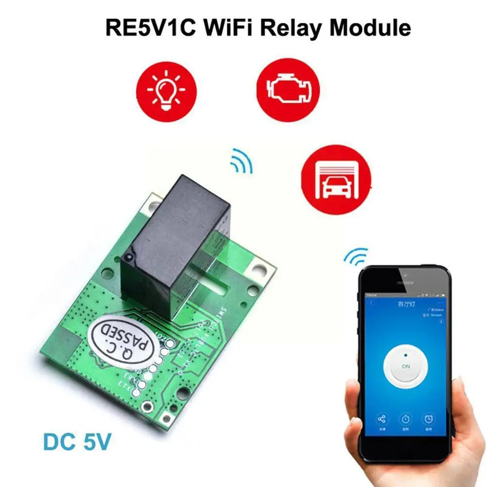 

Relay Module RE5V1C Switch Wifi Smart Switch 5V DC Switches APP/Voice/LAN Control Working Inching/Selflock Modes Wireless M4Y4
