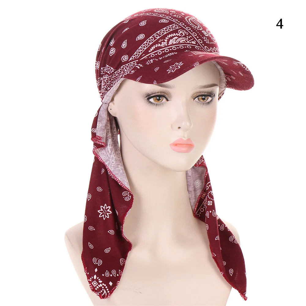 

Muslim Hijab Baseball Cap Soft Turban Hat Fashion Sun Hats Fashion Headscarf Outdoor Brim Sunshade Female Square Scarf Cap