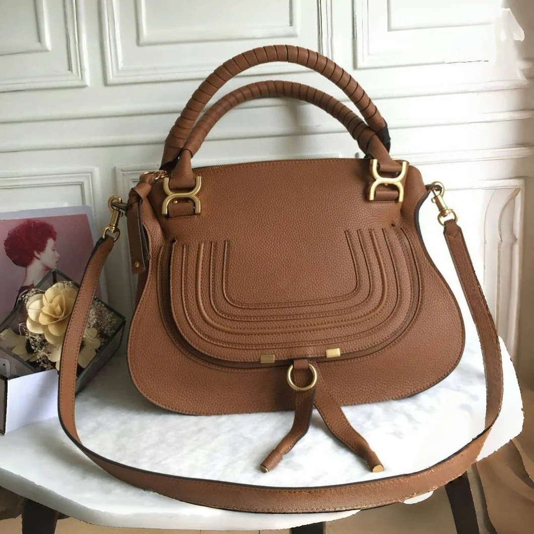 Классическая кожаная сумка через плечо с седлом для женщин большая