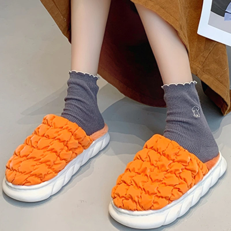 

Женские зимние теплые однотонные шлепанцы, на низком каблуке, с закрытым носком