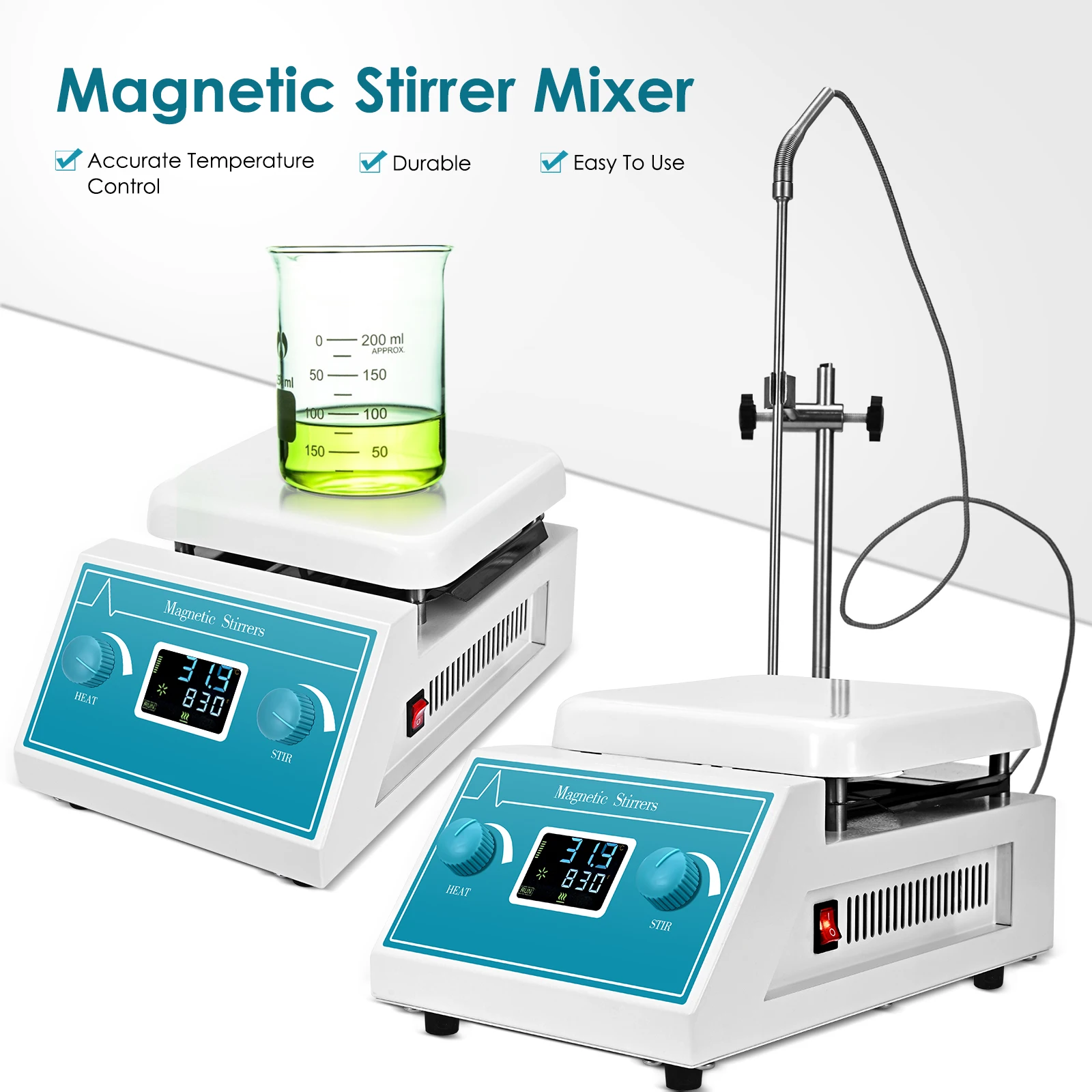 

Большая магнитная мешалка на 5 л, мешалка для напитков, Вихревой миксер, шейкер с перемешивающей панелью, портативный Блендер с цифровым дис...