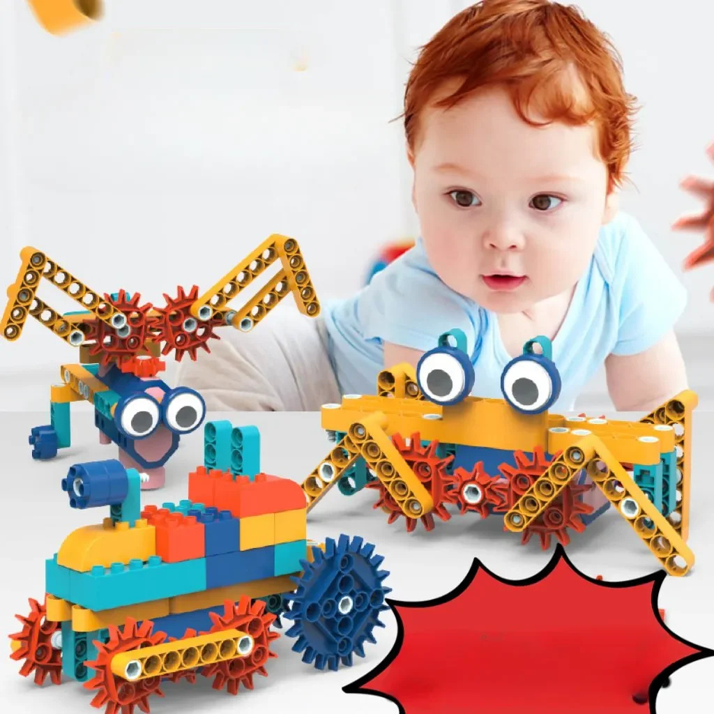 

Механическая сборка с большими частицами, переменные электрические блоки, детская головоломка, научные Развивающие игрушки для мальчиков и девочек, подарки