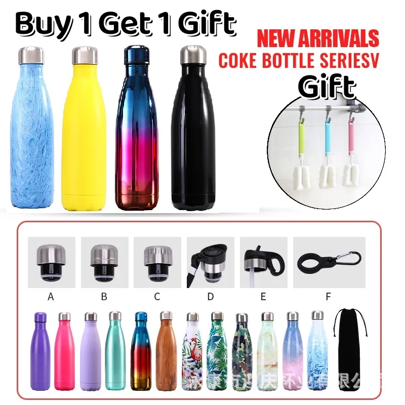 

500ml Double Wall Stainles Steel Water Bottle Thermos Bottle Keep Hot And Cold Insulated Vacuum Flask Drinkware Camping Sports