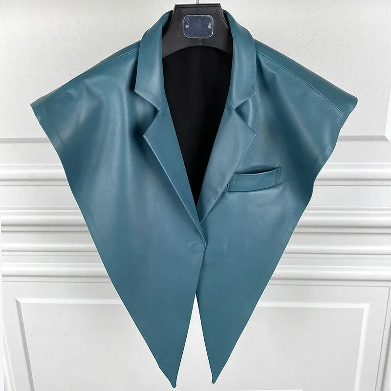 2022 Women's Genuine Sheepskin Leather Shawls New Spring Autumn Lady's Real Leather Jacket