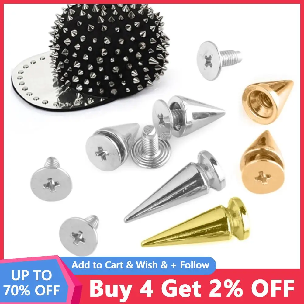

10 шт./набор золотые и серебряные цилиндрические заклепки для кожаной кожи, шипы для одежды, шипы, аксессуары для куртки с винтами