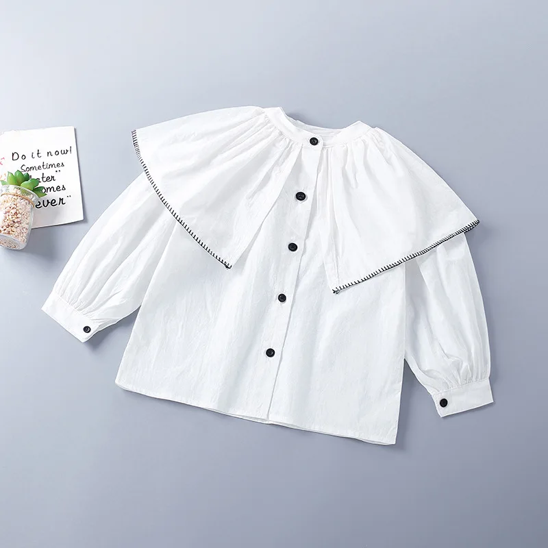 

Детские рубашки для девочек однотонная блузка Футболка для маленьких девочек детские топы принцессы для девочек модные детские футболки для От 3 до 8 лет