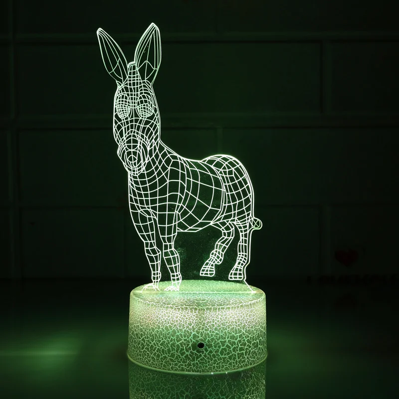 

Nighdn 3D Donkey Night Light Lamp Illusion Nightlight 7 Color Changing Touch Switch Table Desk Decoration Lamps Gift for Kids