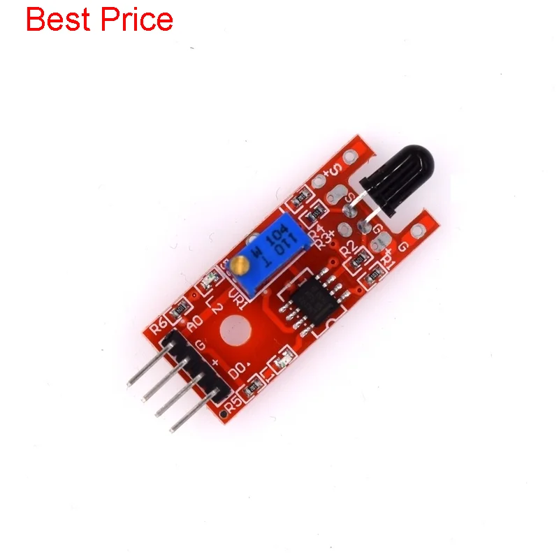 

100Pcs Smart Electronics 4pin Ky-026 Flame Ir Sensor Detection Module Detects Infrared Receiver for Temperature Detecting Kit