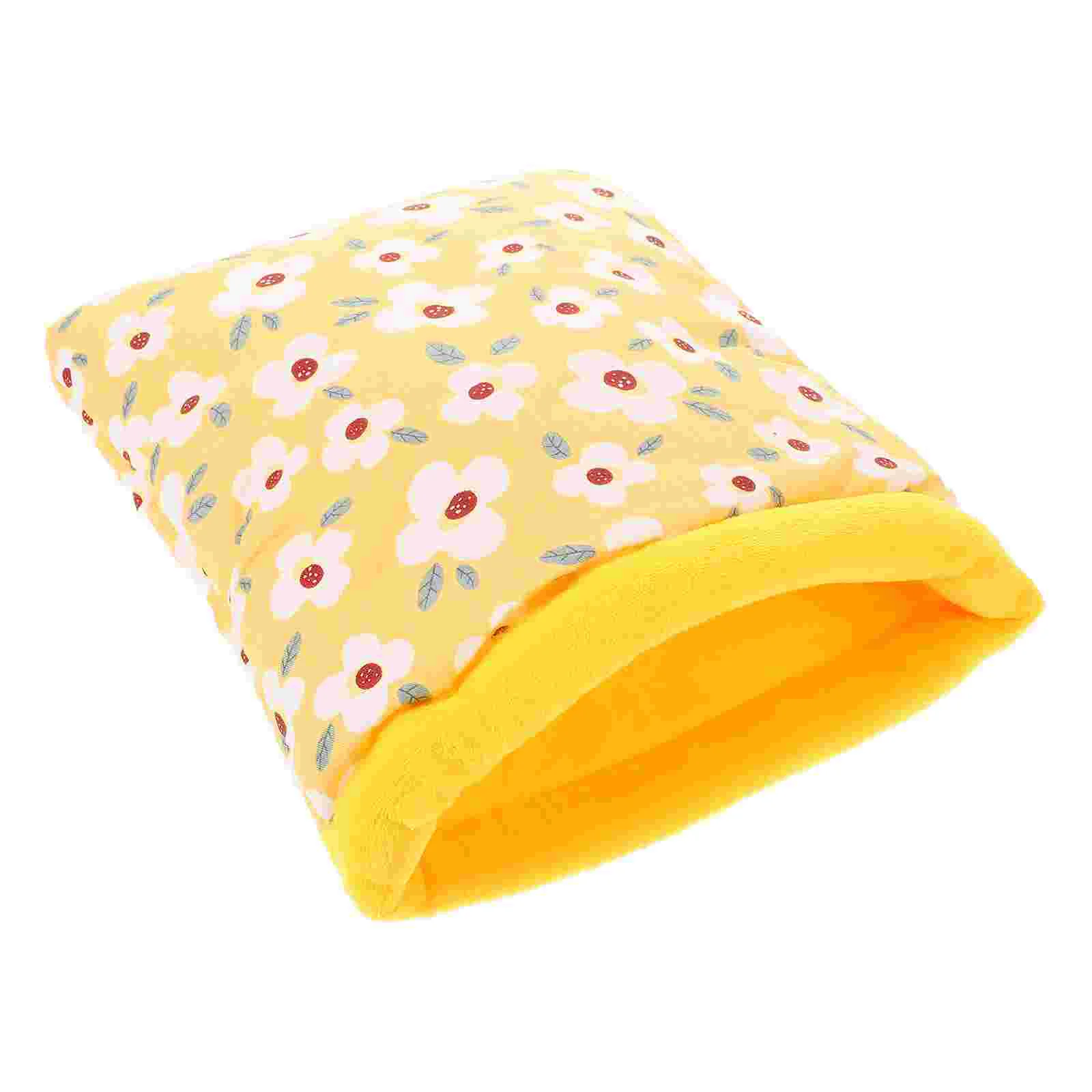 

Decorative Hamster Rest Bed Small Warm Ferret Sleeping Bag (Yellow)