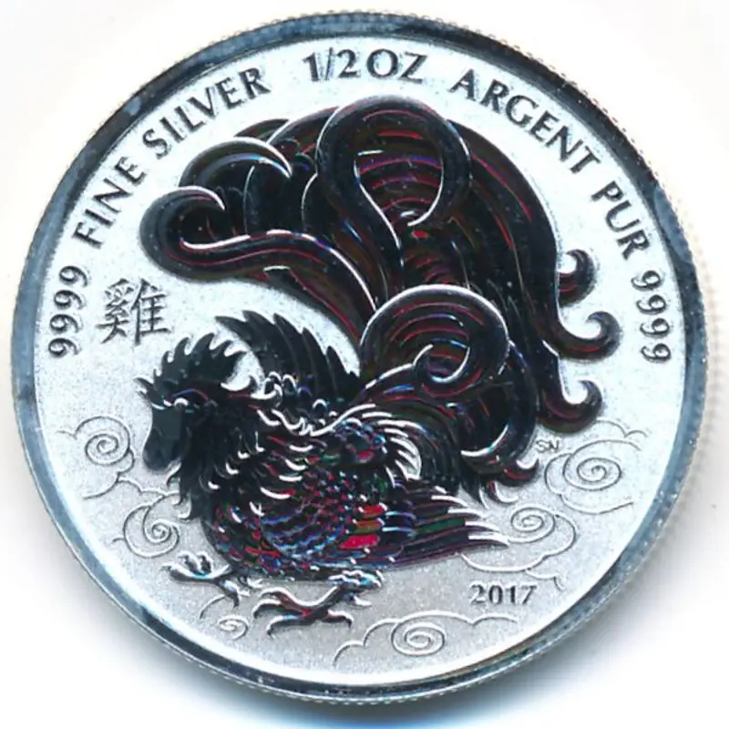 Канада 2 доллара 2017 Год петуха. Восточный лунный календарь. |