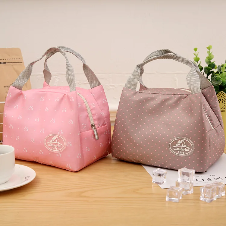 

Lunch Bag Insulated Cold Stripe Picnic Carry Case Thermal Portable Lunch Box Bento Pouch Lunch Container Food Storage Bags