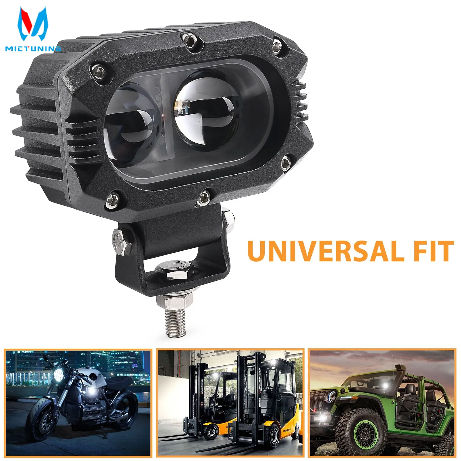 MICTUNING Светодиодные фары дальнего света 4 50 Вт Точечный луч рабочие