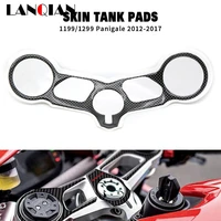 3d carbon look motorcycle top triple clamp yoke sticker console steering bracket sticker for ducati 11991299 panigale 2012 2017