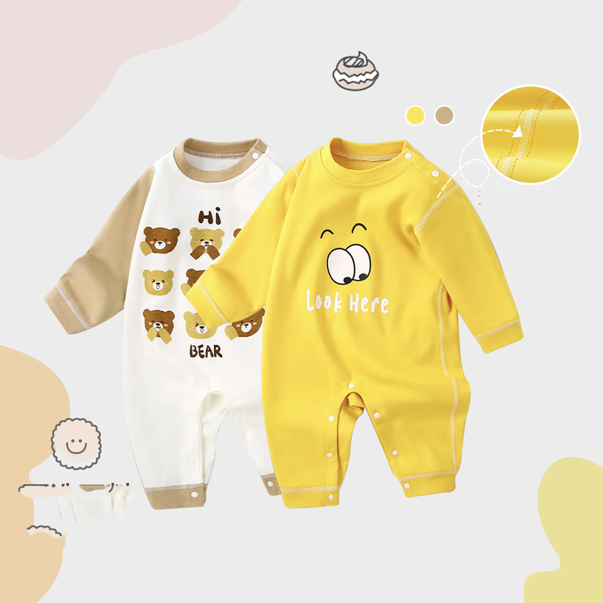 

Детский свободный эластичный комбинезон для мальчиков, из хлопка, в Корейском стиле, весна-осень