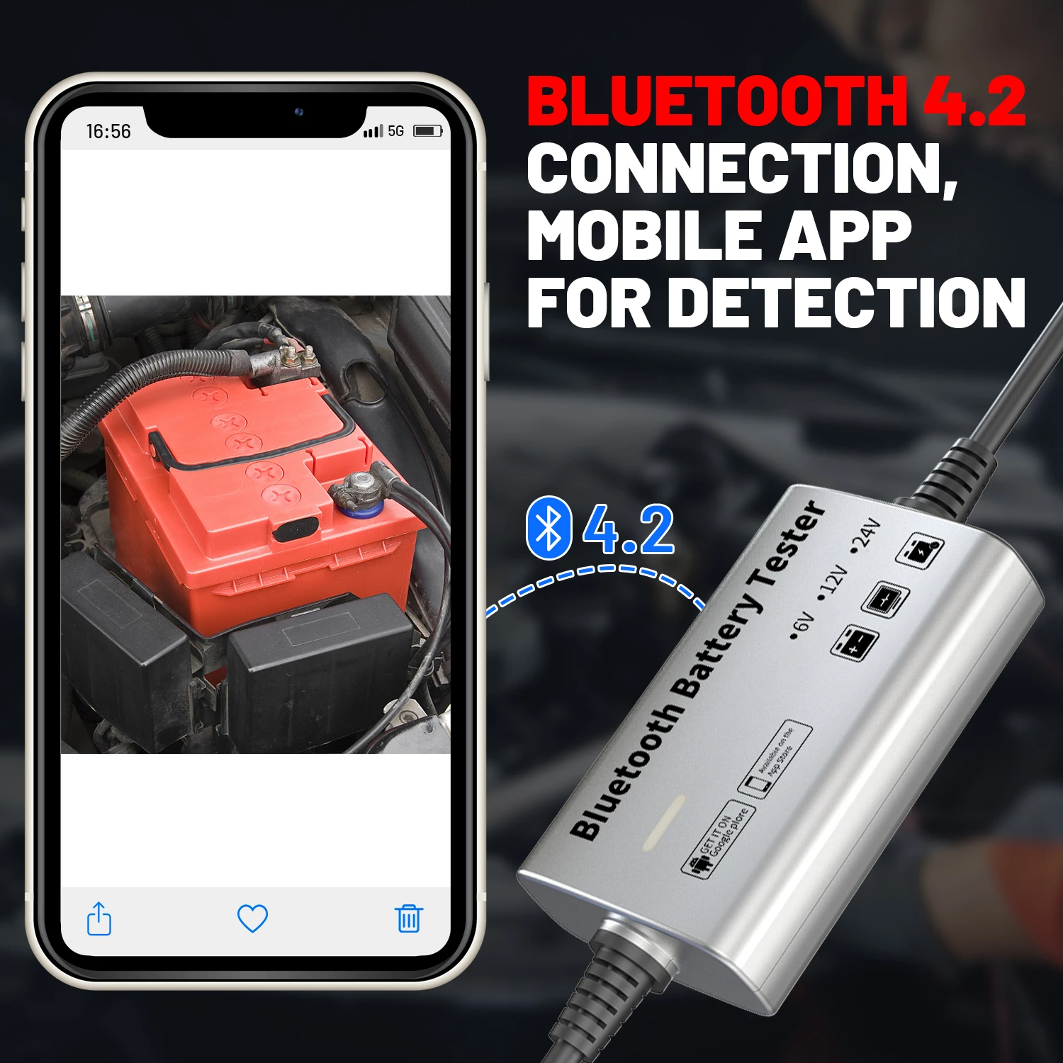 Анализатор батареи BM500 BT для мотоцикла 6 в 12 В Автомобильный сканер OBD2 24 грузовика