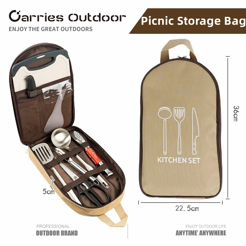 

Outdoor portable lightweight tableware storage bag Camping picnic tools storage bag Cooking utensils