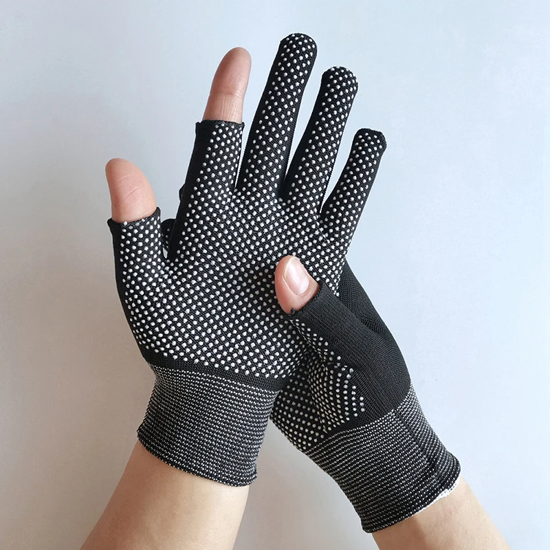 

One Pair Anti-Slip Fishing Gloves Spring Summer Ice Cool Breathable Sunscreen Antiskid Open Half Fingers Cycling Sport Gloves