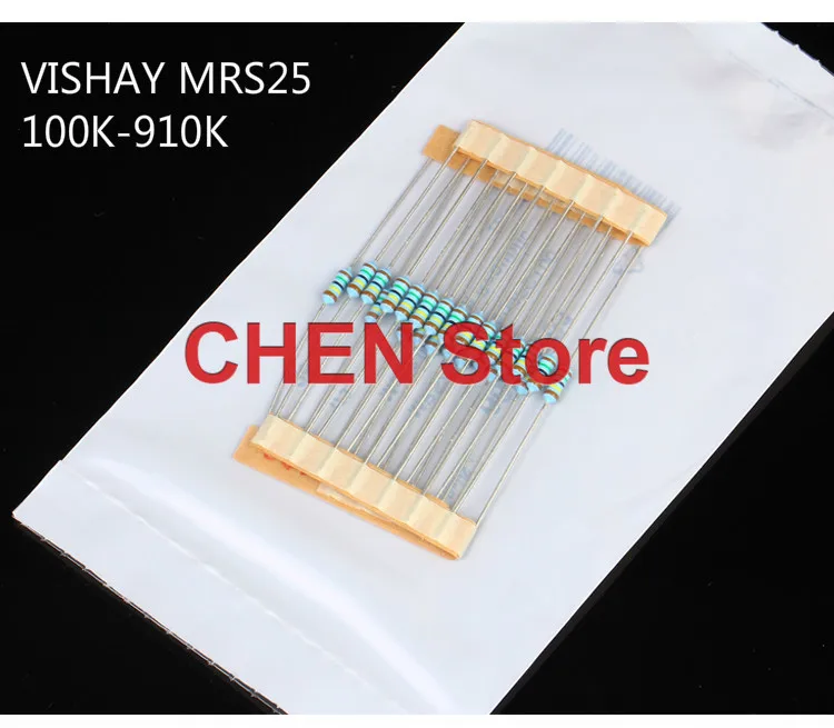 50 шт. VISHAY BC MRS25 0 25 Вт 1/4 100K-910K 1% медный ножной металлический пленочный аудио