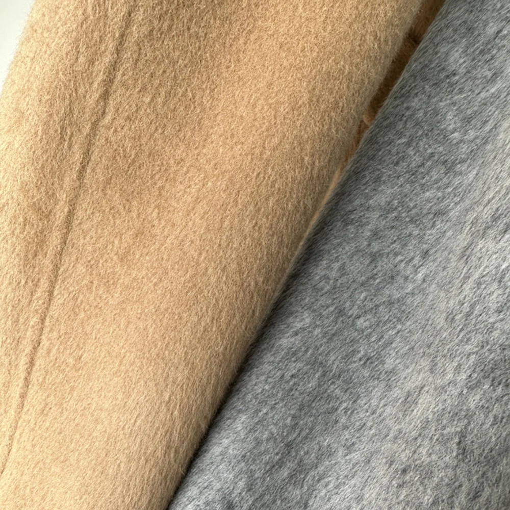 Новинка 2024 высококачественное серое двустороннее шерстяное кашемировое длинное