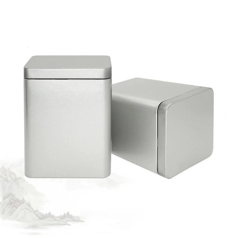 Цена 6 шт. 8*8*11 см чайные банки квадратная металлическая коробка для хранения Чехол маленькие жестяные банки для еды шоколадные конфеты запечатан...