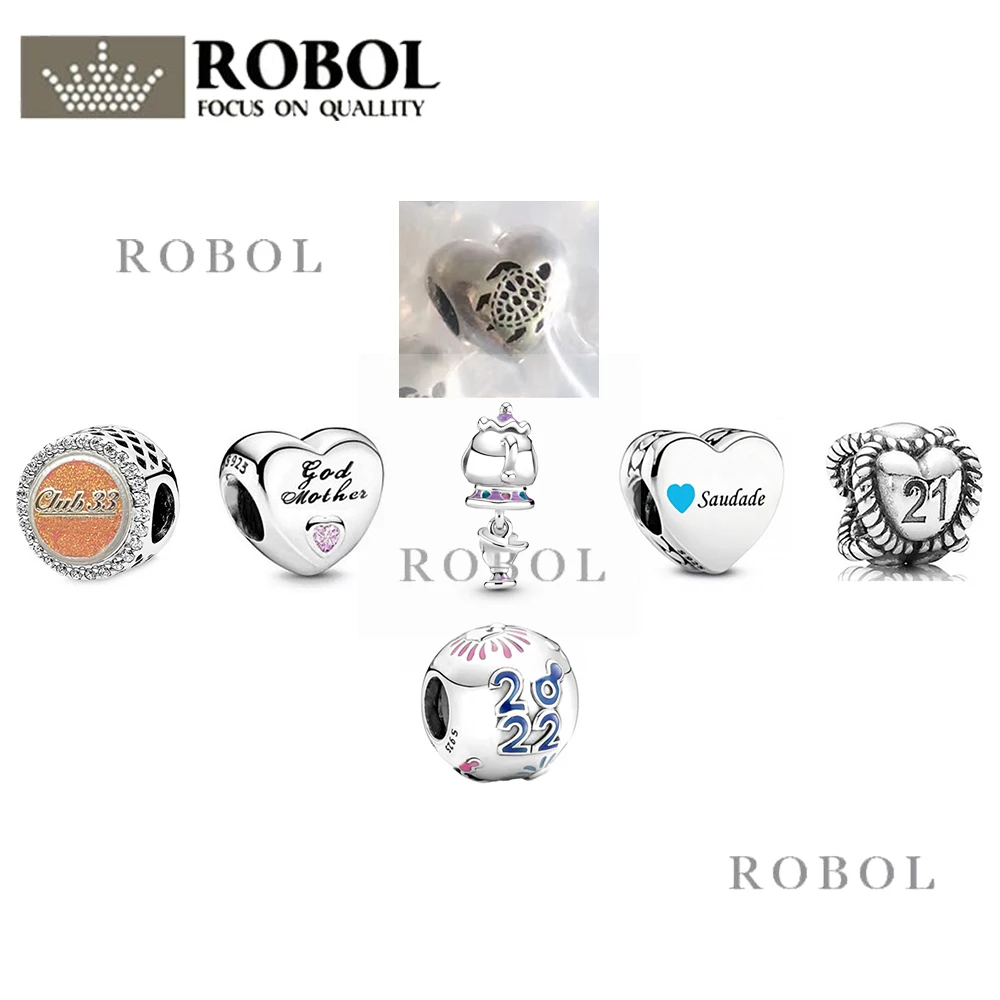 

Бусины круглые из серебра 2021 пробы, в форме сердца