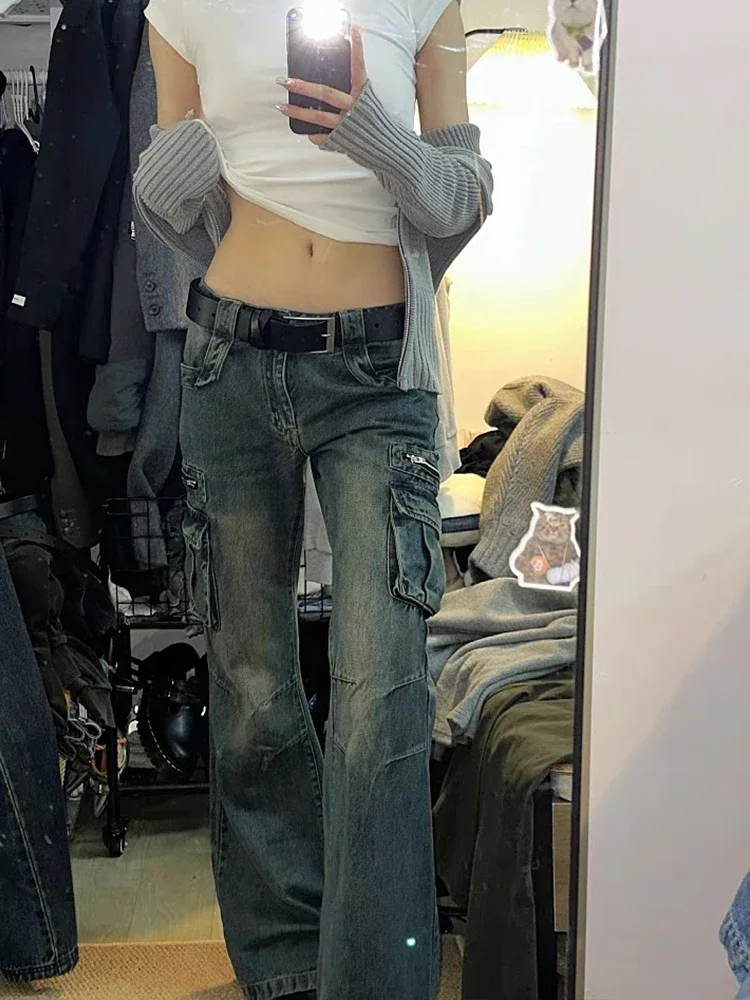 Fotvotee-pantalones карго для женщин Pantalon acampanado с большим неформальный винтажный Y2k Primavera