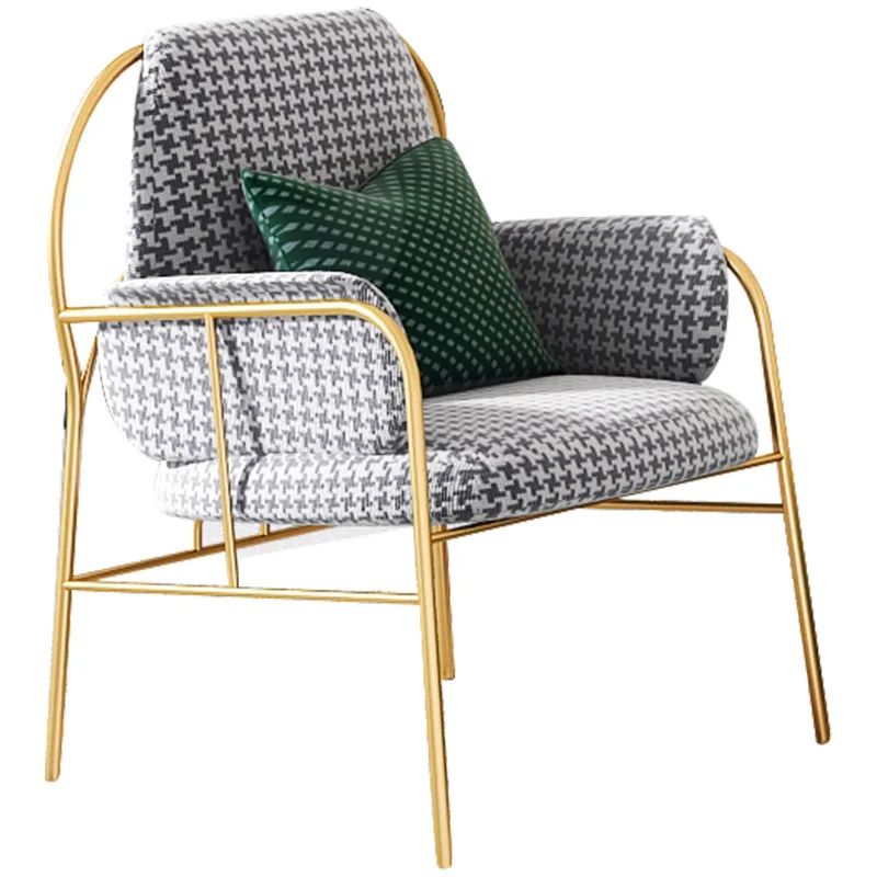 

Light Luxury Home Dining Chair Modern Personality Houndstooth Girl Bedroom Dressing Makeup Chair Kitchen Furniture Dining Chairs