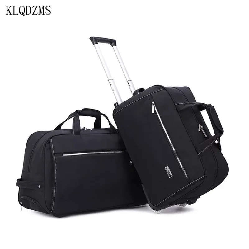 

KLQDZMS Simple Oxford Cloth Luggage Rolling Bag 20 Inch Portable Boarding Suitcase Bag 24 Inch Convenient Storage Trolley Case