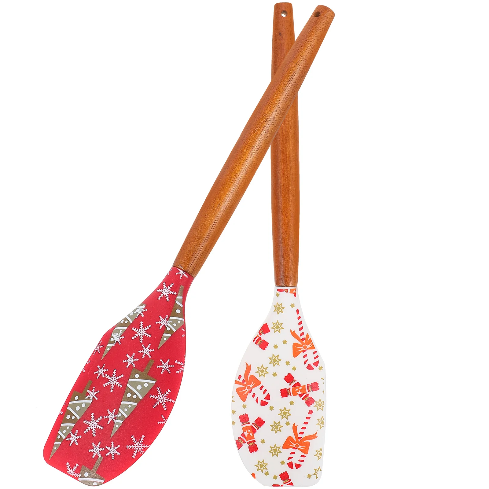 

Шпатель Рождественский силиконовый для торта, кухонный скребок, посуда для крема, деревянные лопатки для выпечки для теста, антипригарный с...