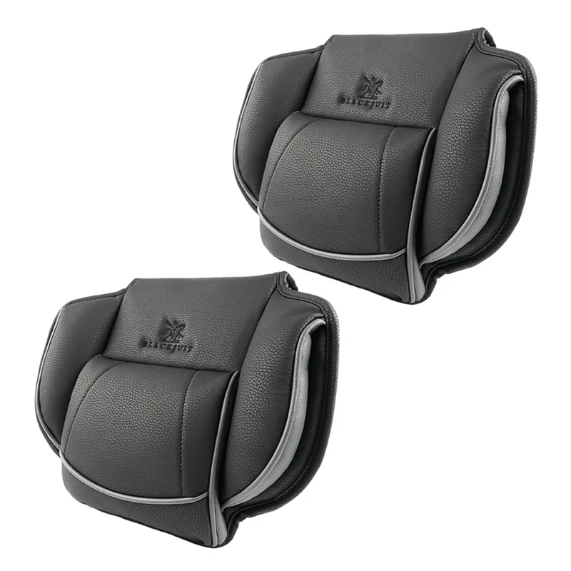 

2X Universal Car Seat Headrest Pillow, Adjustable Seat Head Memory Foam Neck Pillows Leather Pillow