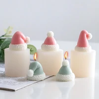 creative christmas hat candle silicone mold diy geometry candle making resin soap mold christmas gifts craft supplies home decor