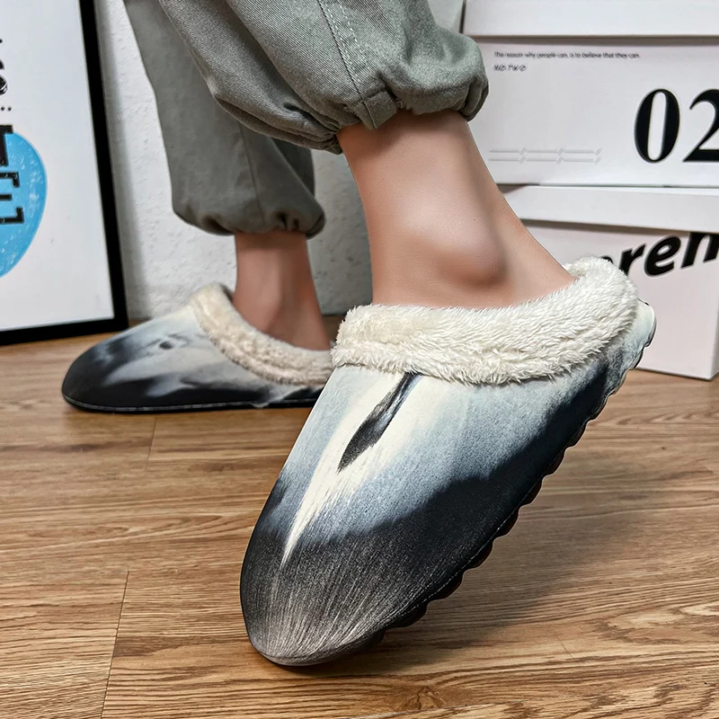 Odor Proof Waterproof Cotton Slippers for Women 2022 New Plush Warm House Female Soft Slides Non-Slip Memory Foam Couples Shoes