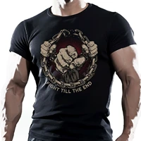 fight till end mma muay thai fighting workout motivation t shirt high quality cotton big sizes breathable top casual t shirt