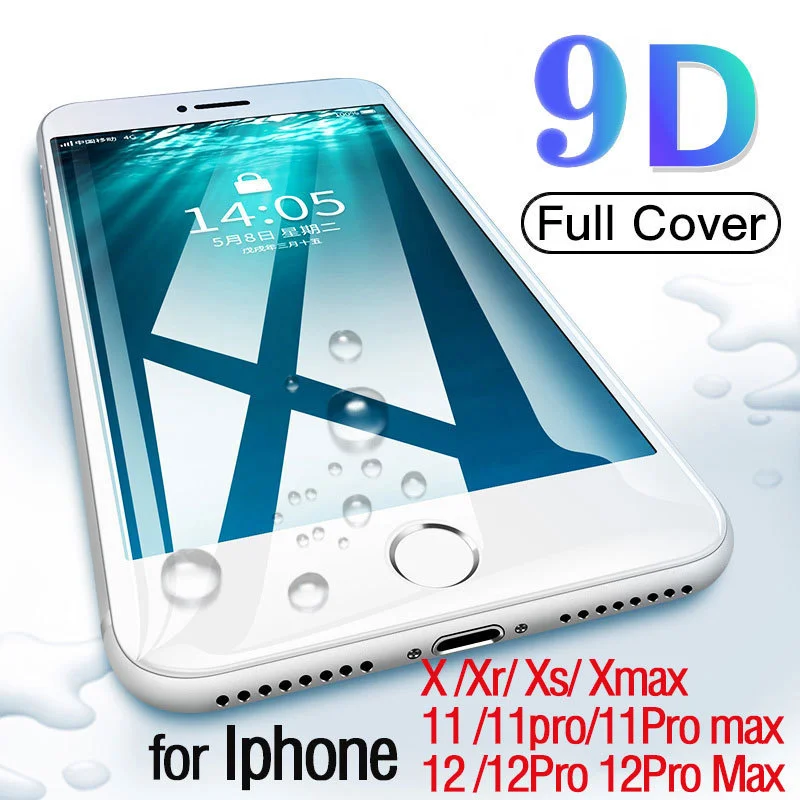 

Защитная пленка для экрана X Xr Xs Mini Pro Max 11 12 13, защитное закаленное стекло для Iphone 8 Plus 7 6 6s 2 шт. 9d